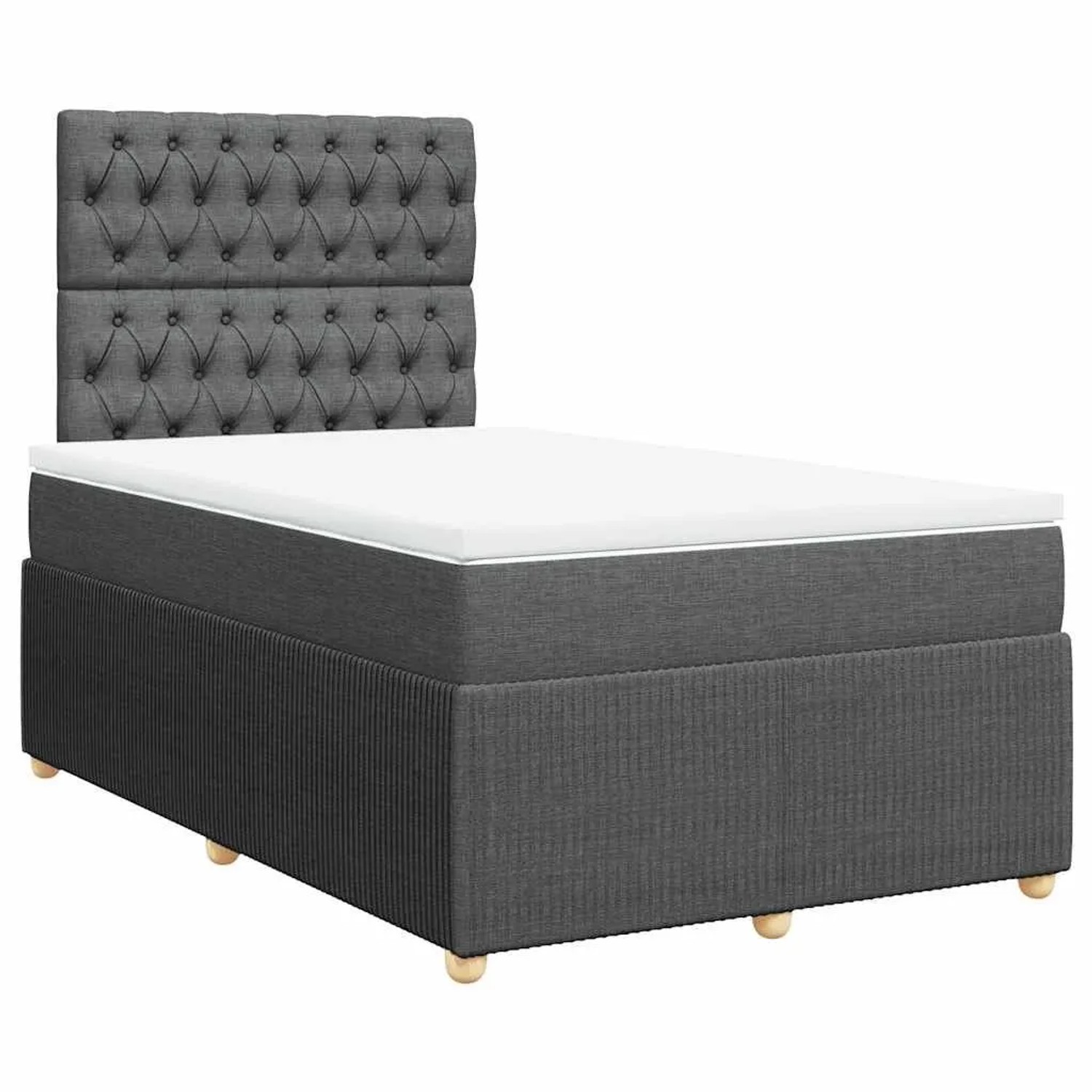 vidaXL Boxspringbett mit Matratze Dunkelgrau 120x190 cm Stoff 3294303 günstig online kaufen