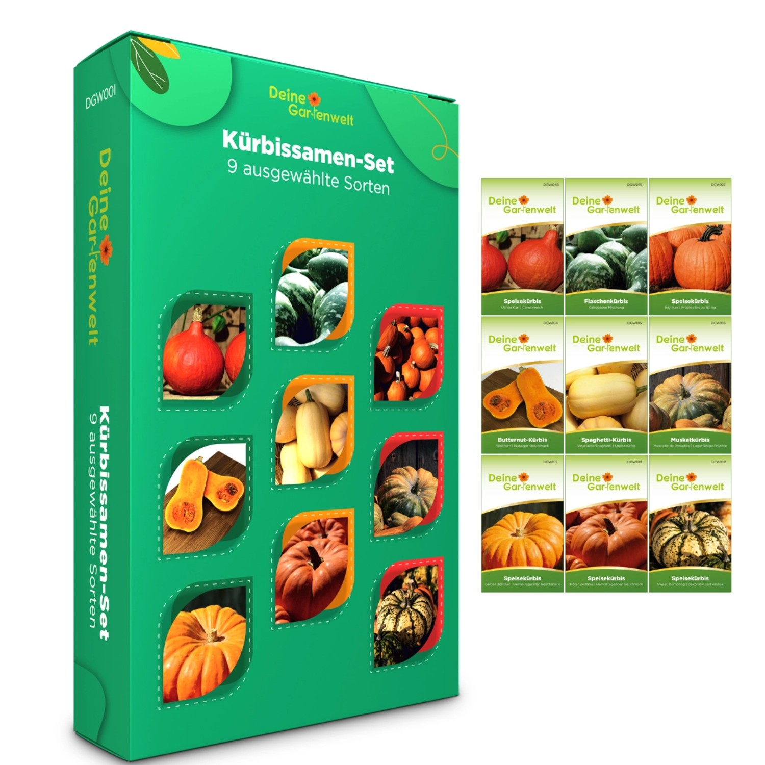 Deine Gartenwelt Kürbis Samen-Set mit  9 Sorten günstig online kaufen