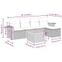 vidaXL 6-tlg. Garten-Sofagarnitur Beige Poly Rattan mit Maßen. Ideal für Terrasse und Garten.