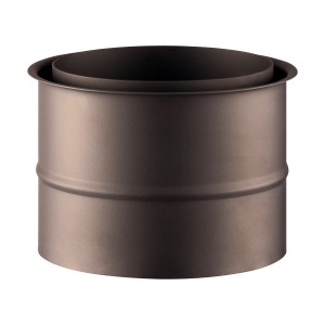 Firefix Doppelwandfutter, Teil des 3-tlg. Rauchrohr-Sets Ø 150 mm, Stahl schwarz, für Kaminöfen.