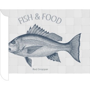 ESTAhome Wandtattoo Fisch in Blau, 70x46,5cm. Dekorativer Wandaufkleber für Küche und mehr.