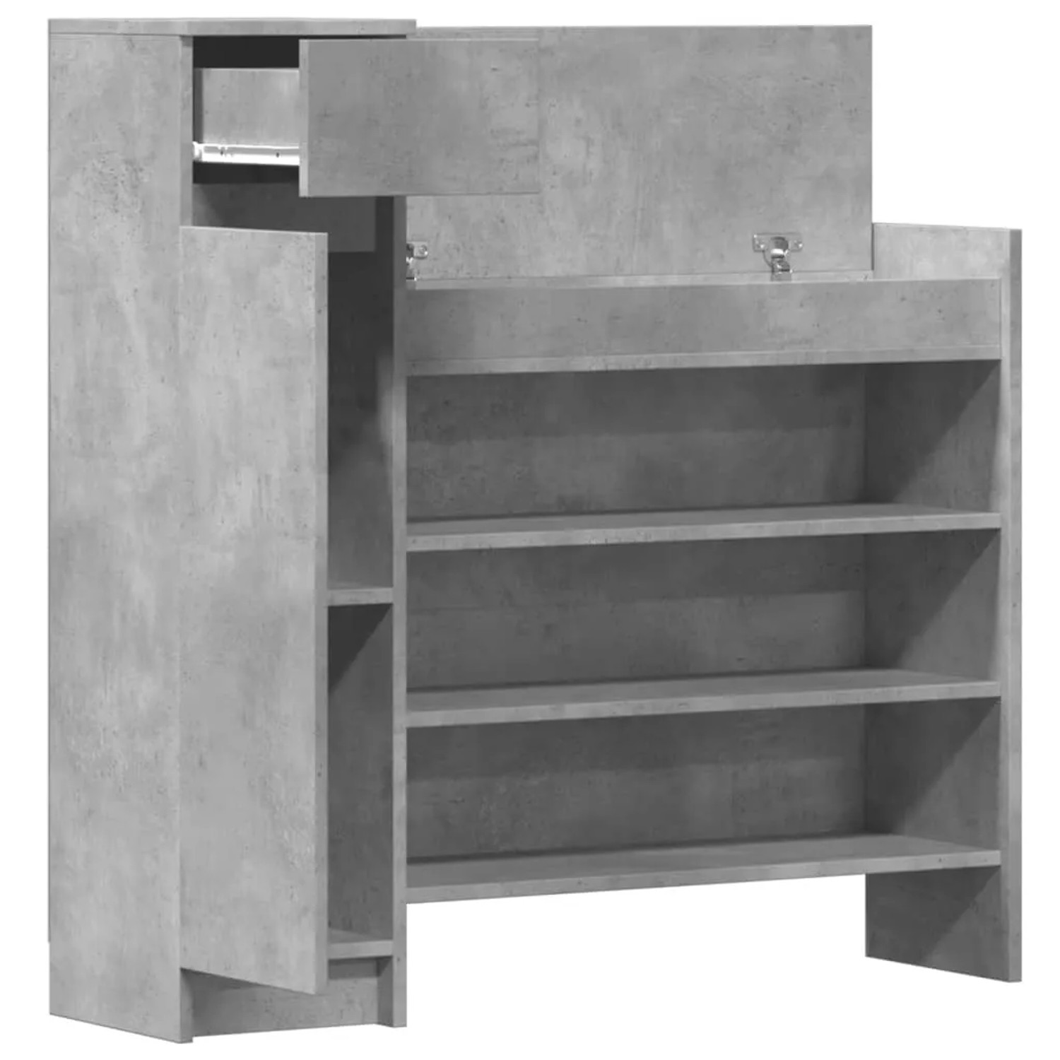 vidaXL Schuhschrank Betongrau 100,5x28x100 cm Holzwerkstoff 840425_5