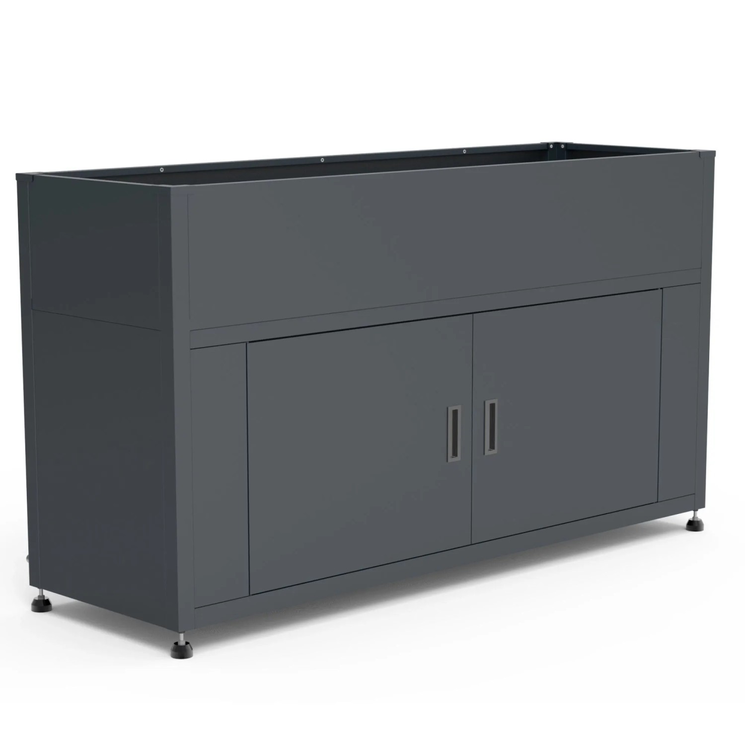 osoltus Hochbeet Gartenbeet Pflanzbeet aus Metall mit Stauraum 160 x 50 x 85 cm