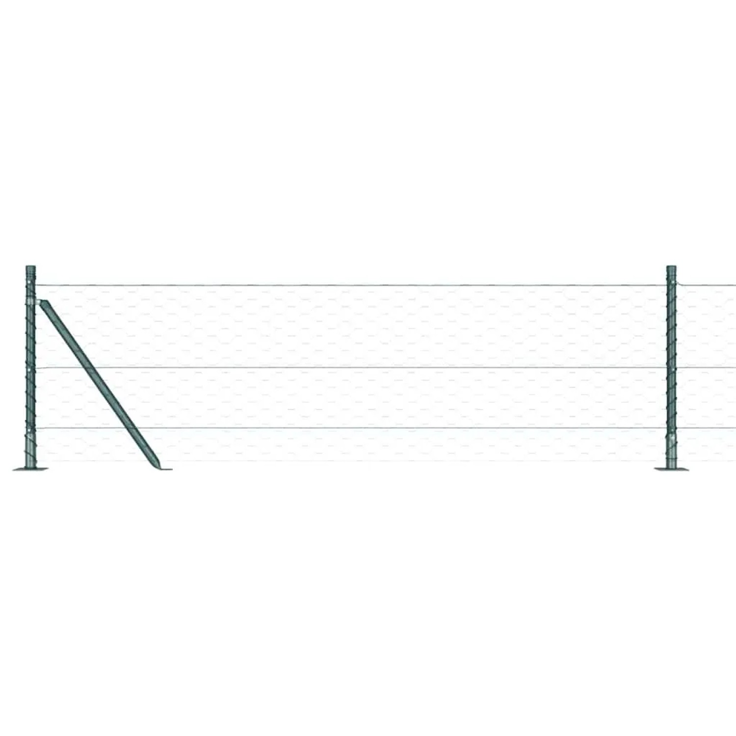 vidaXL Zaunpfosten Grün 50 x 0,6 m 50 mm Gewebe Stahl und PVC 3353547 günstig online kaufen