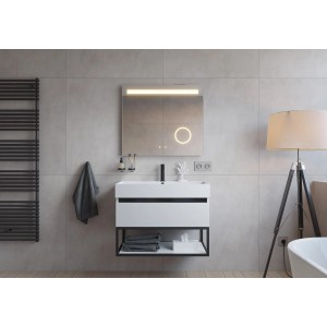 pianura Waschtisch Giulia, weiß matt, 80 cm, mit Unterschrank und Hahnloch.