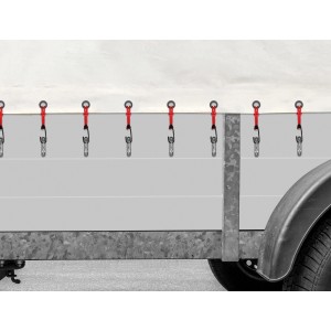 LAS Expanderhaken 100mm 6er-Pack zur Ladungssicherung auf Anhänger.