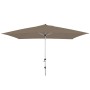 Rechteckiger, greige Doppler Marktschirm 200x300 cm mit Knickfunktion.