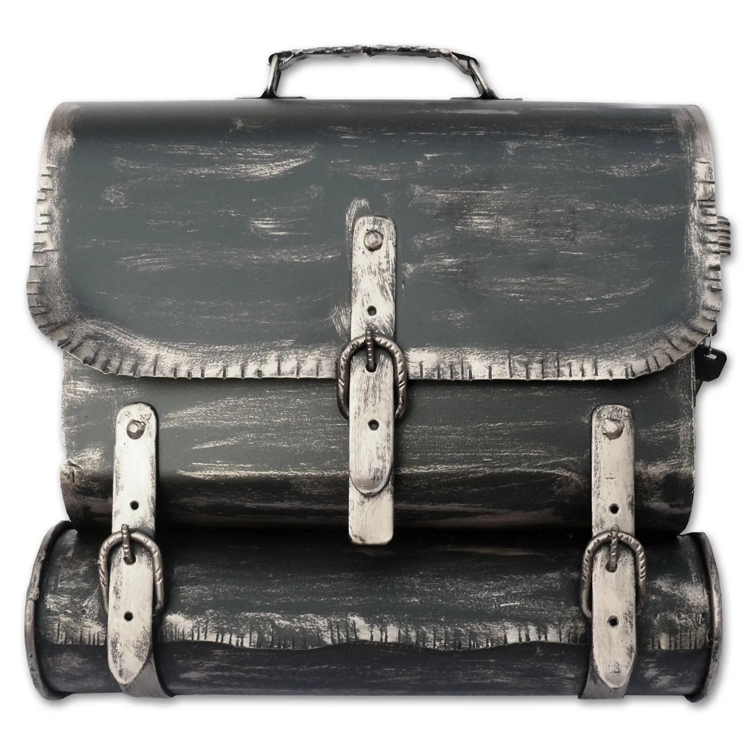 HMF 506-09 Briefkasten Antik SCHULRANZEN WNS 36 x 41 x 85 cm Silber günstig online kaufen