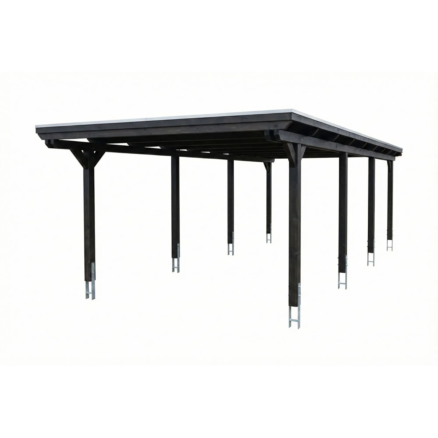 Skan Holz Carport Emsland EPDM-Dach 402 cm x 846 cm Anthrazit