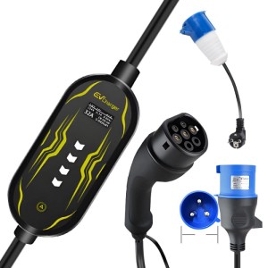 Junsun EV Ladegerät 7kw 5m Cable Smart App Type 2 1-phasig 6-32A Mit Adapter