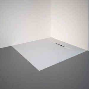 Quadratische, extraflache, weiße Schulte Duschwanne ExpressPlus DWM-Tec, 90x90 cm.