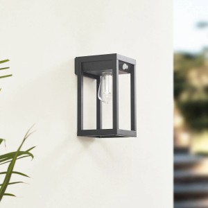 Lindby LED Smart Home Wandleuchte Außen Enea 10020219 Dimmbar mit Bewegungsmelder Modern in Schwarz aus Aluminium 1-flammig