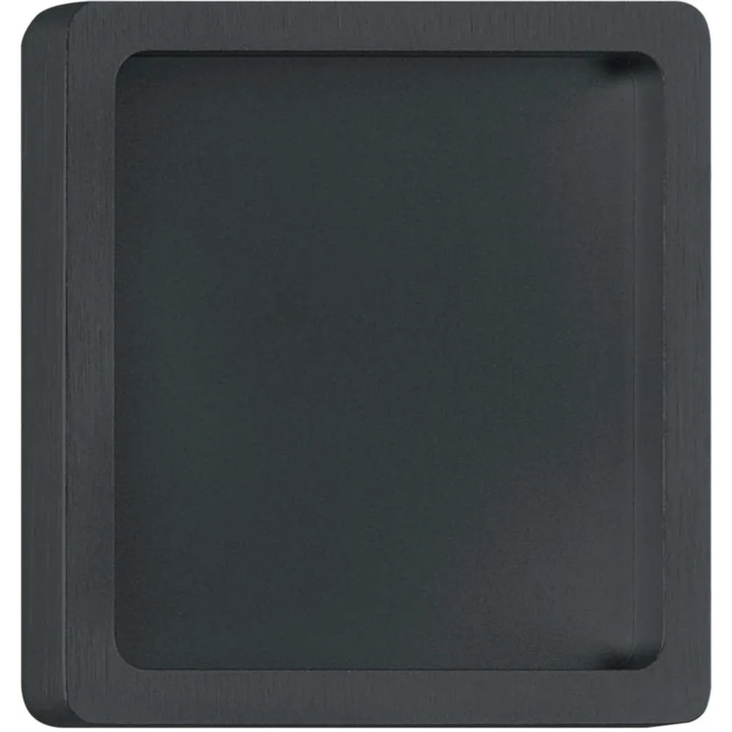 Quadratische Griffmuschel in Schwarz Matt für Glastüren Schiebetüren.