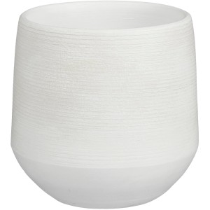 Offwhite Übertopf Evora, Ø 19 cm, von Mica Decorations. Pflanzkübel aus Terrakotta mit feiner Struktur.