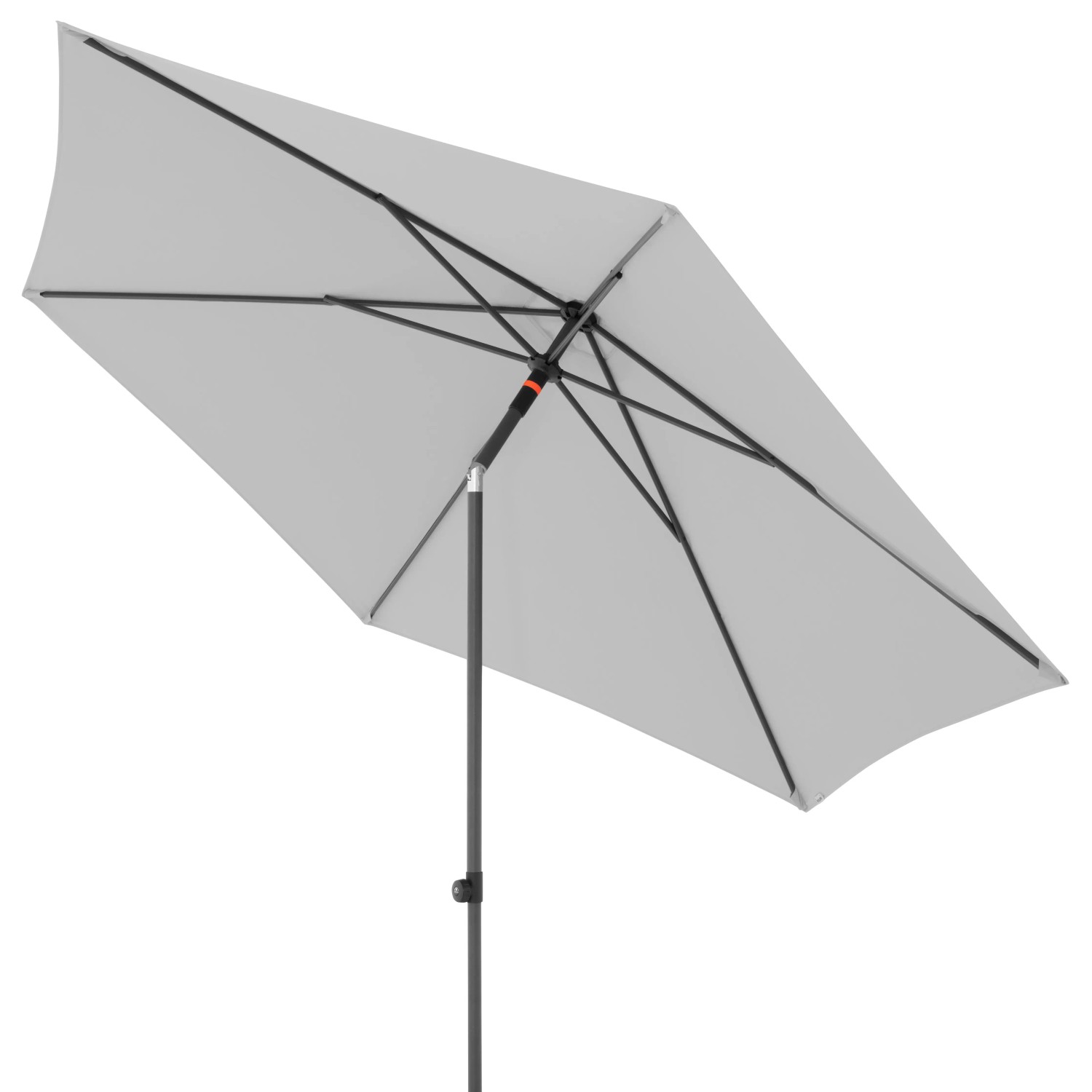 Doppler Marktschirm MyZone, hellgrau, mit Push-Up Mechanik und rechteckigem Schirmdach.