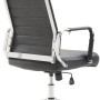 Ergonomischer, schwarzer DELUKE Bürostuhl SONOD mit Chromgestell und Rollen.