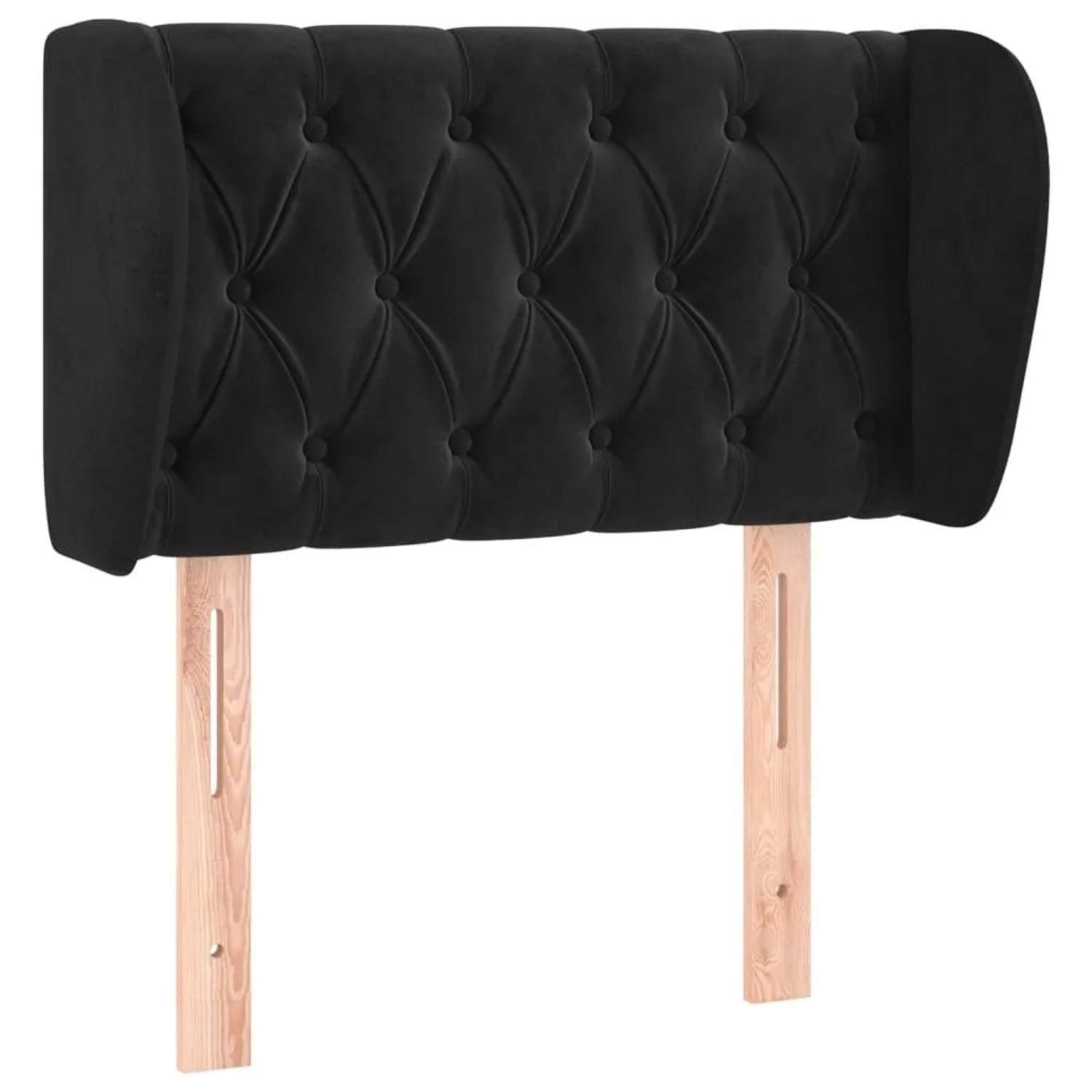 vidaXL Kopfteil mit Ohren Schwarz 83x23x78/88 cm Samt 3117512