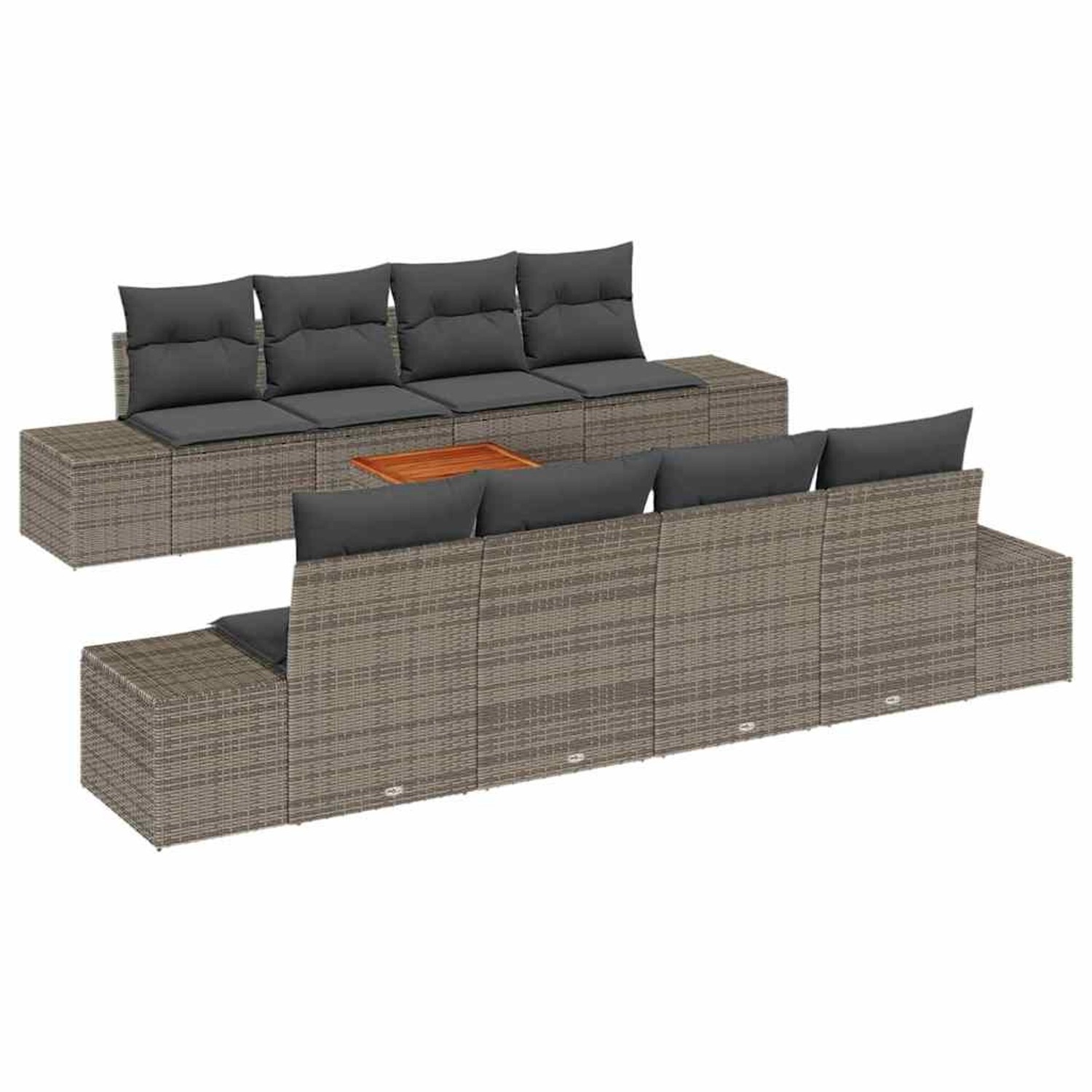 vidaXL Garten-Sofa-Set 7-Tlg Grau 3356599 günstig online kaufen