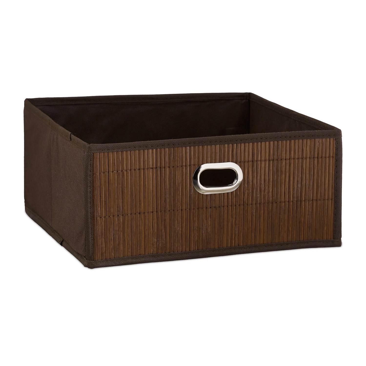 Relaxdays Aufbewahrungskorb Bambus Braun Flach Faltbar 14 cm x 31 cm x 31 cm 0,35 kg