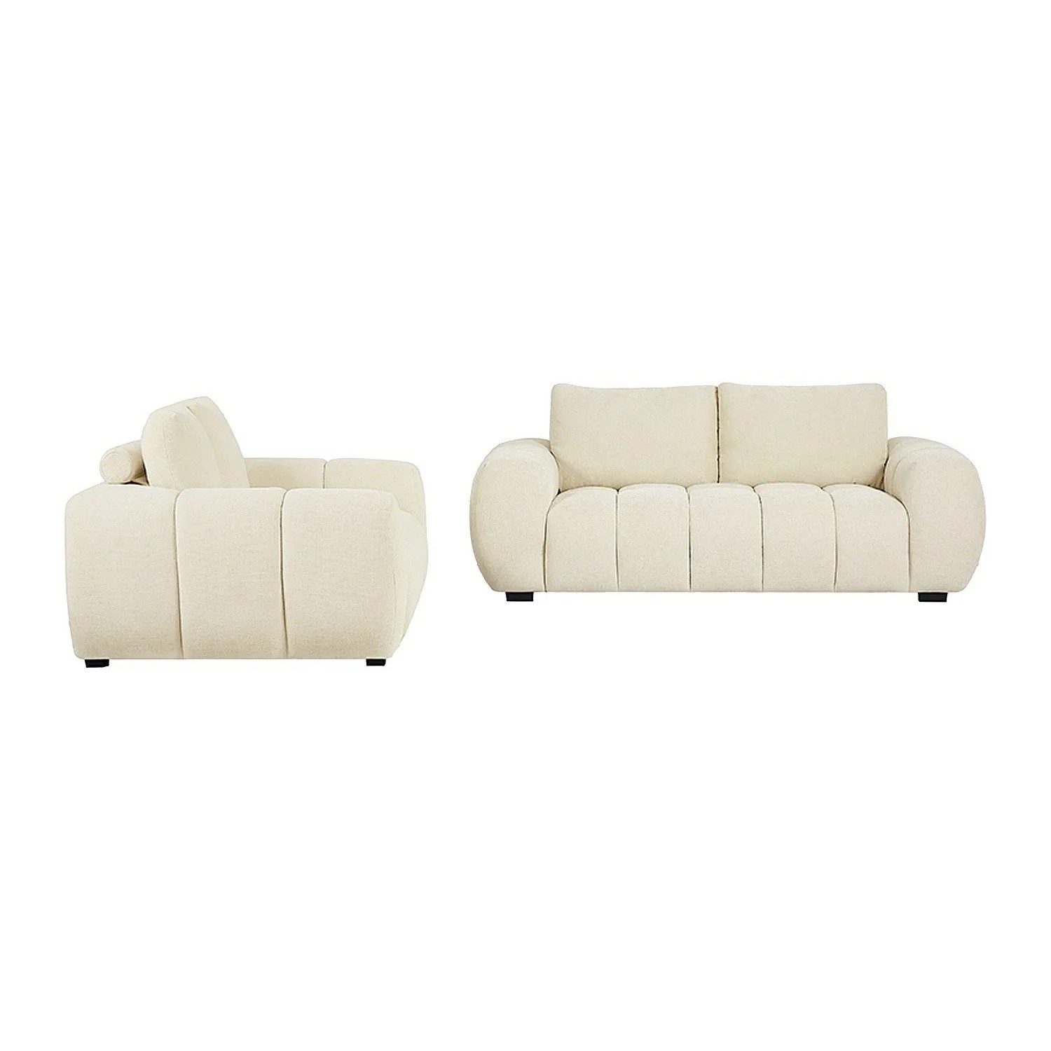 Vente-unique Couchgarnitur Berenia Beige 168 cm  196 cm