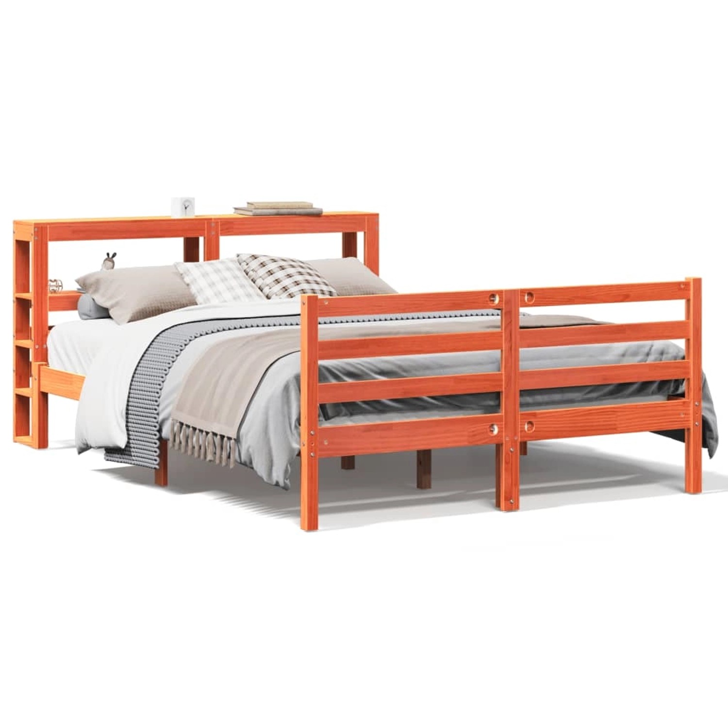 vidaXL Massivholzbett ohne Matratze Wachsbraun 120x190 cm Kiefernholz 33058 günstig online kaufen