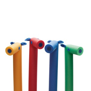 Comfy Schwimmnudeln Pony in Gelb, Rot, Blau und Grün mit Pfeife. Badespaß im Pool!