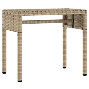 Beiger vidaXL Tisch aus Poly Rattan für Sonnenliege, 40x25x35 cm.