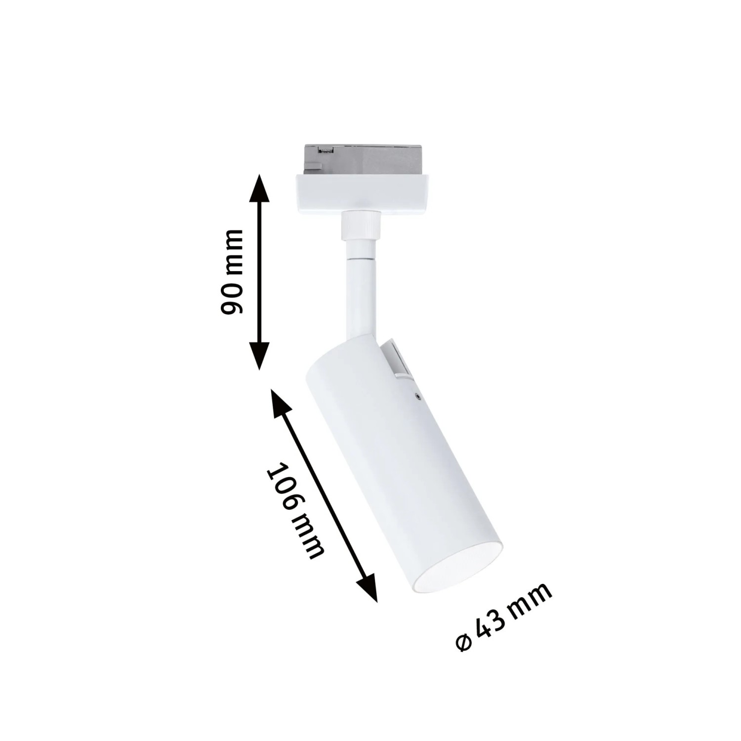Paulmann URail LED-Spot Tubo, signalweiß, neutralweißes Licht, dimmbar, für Schienensysteme.