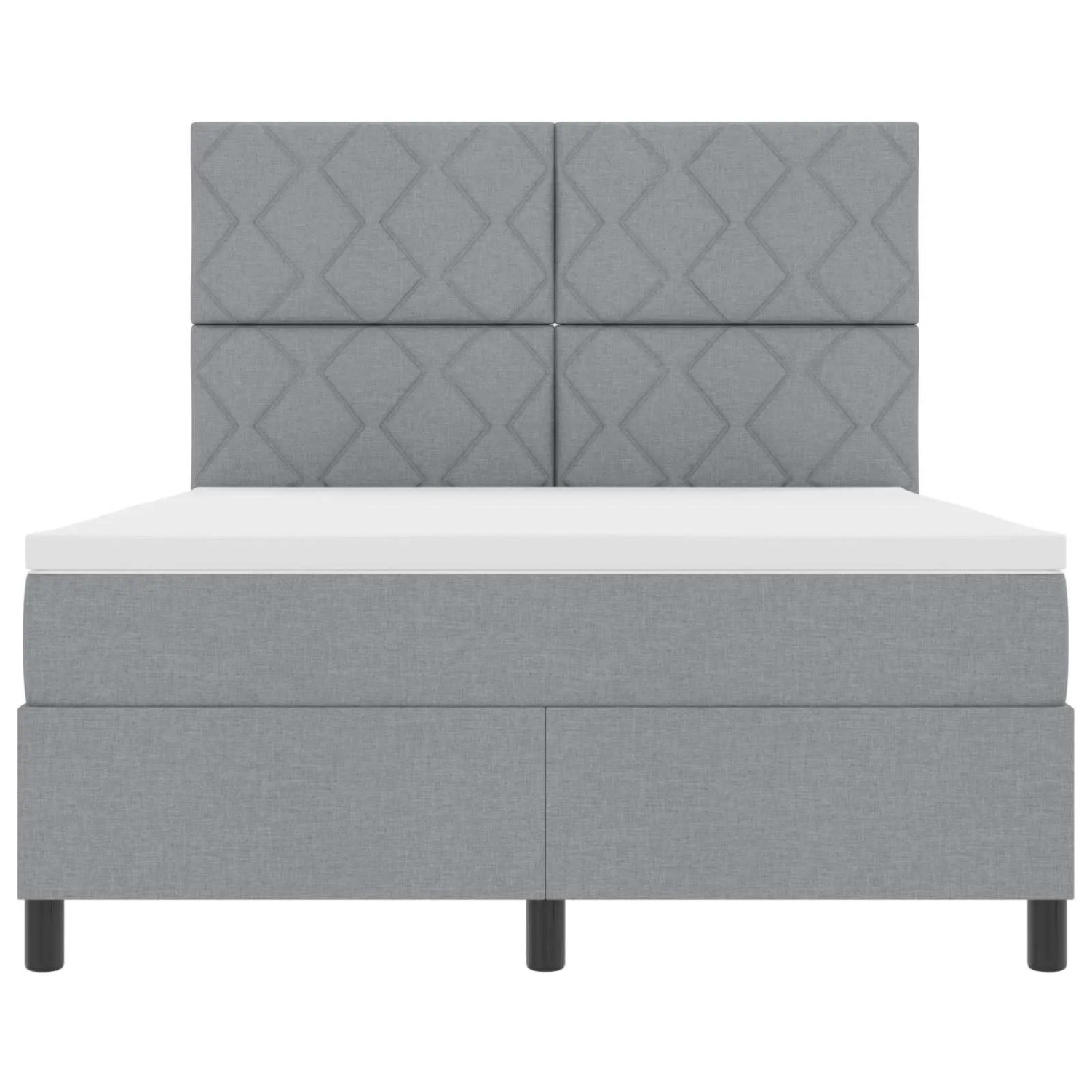 vidaXL Boxspringbett mit Matratze mit LED Hellgrau 160 x 200 cm Stoff 3342956