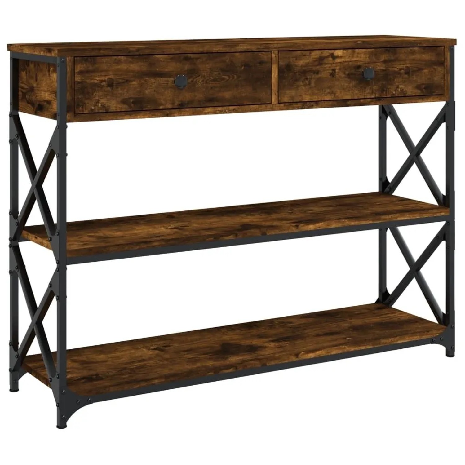 vidaXL Konsolentisch Räuchereiche 100x28x75 cm Holzwerkstoff 834192