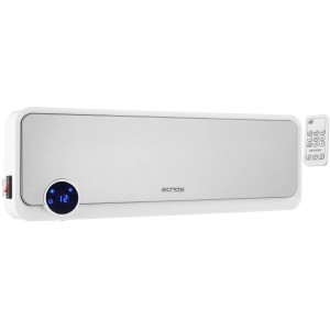 Weißer Echos Eco-355 Wand Heizlüfter mit Fernbedienung, 2000 W, 12h Timer.