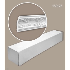 PROFHOME Eckleisten Set, 12 weiße Zierleisten (24m) im Karton, Rokoko/Barock Stil.