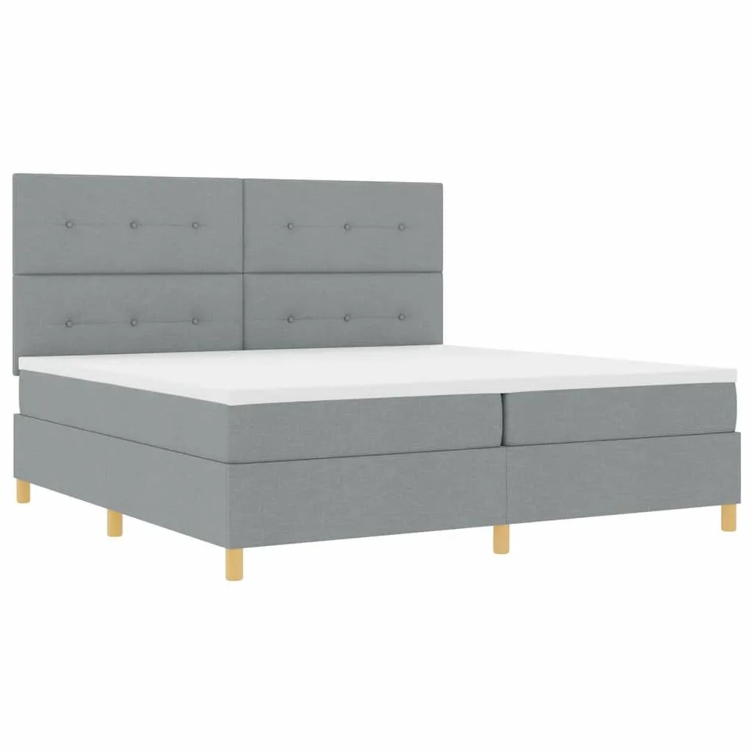 vidaXL Boxspringbett mit Kopfteil Hellgrau 200 x 200 cm Stoff 3339644