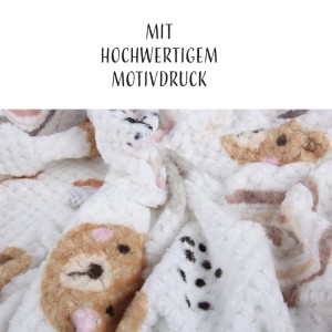 Bestlivings Kuscheldecke Cashmere Dots Kids Bär mit Bärenmuster
