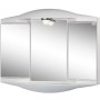 Weißer Sieper Spiegelschrank Chico, 62 cm breit, mit drei Spiegeltüren und integrierter Beleuchtung.