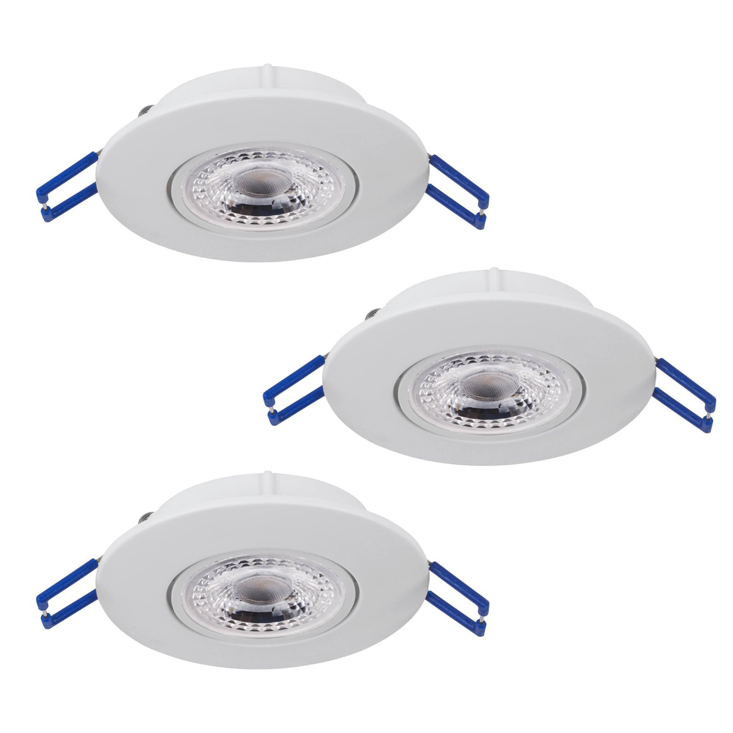 EGLO LED 3er-Set Einbauleuchten ZUJAR Weiß Ø 90mm 3x3,4Watt 3000K günstig online kaufen