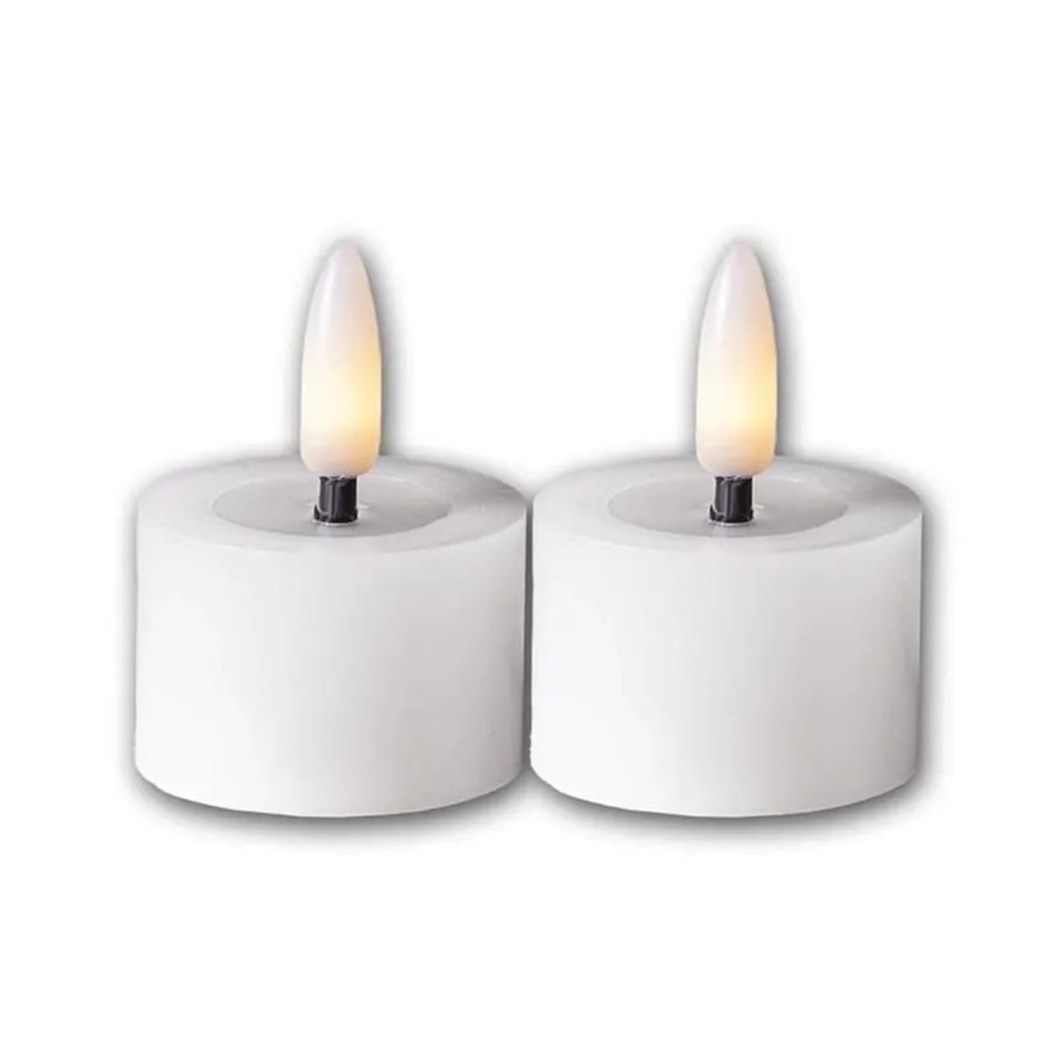 Star Trading LED Teelicht FLAMME FLOW M Weiß Timer 2er Set