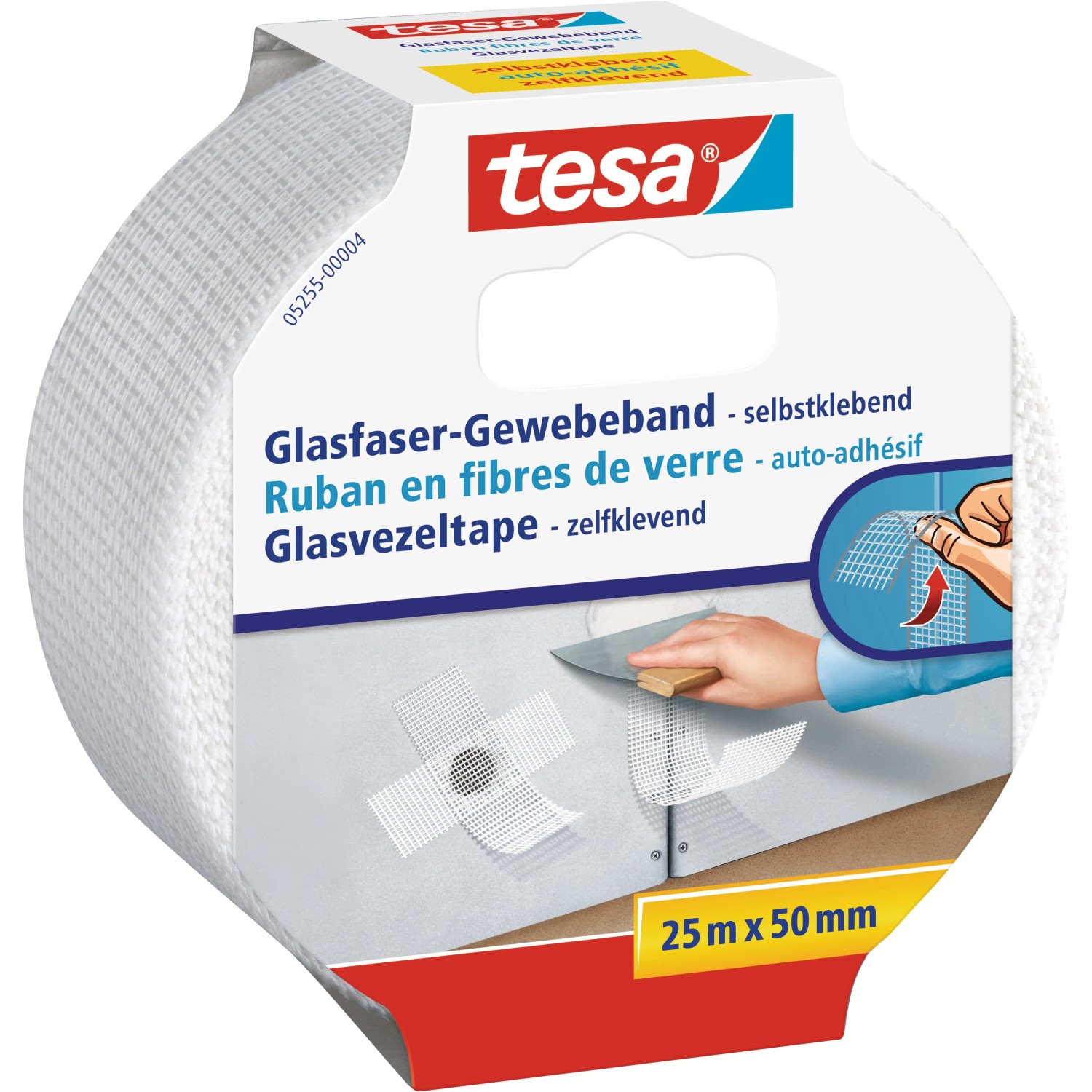 Tesa Glasfaser-Gewebeband Weiß 25 m x 5 cm