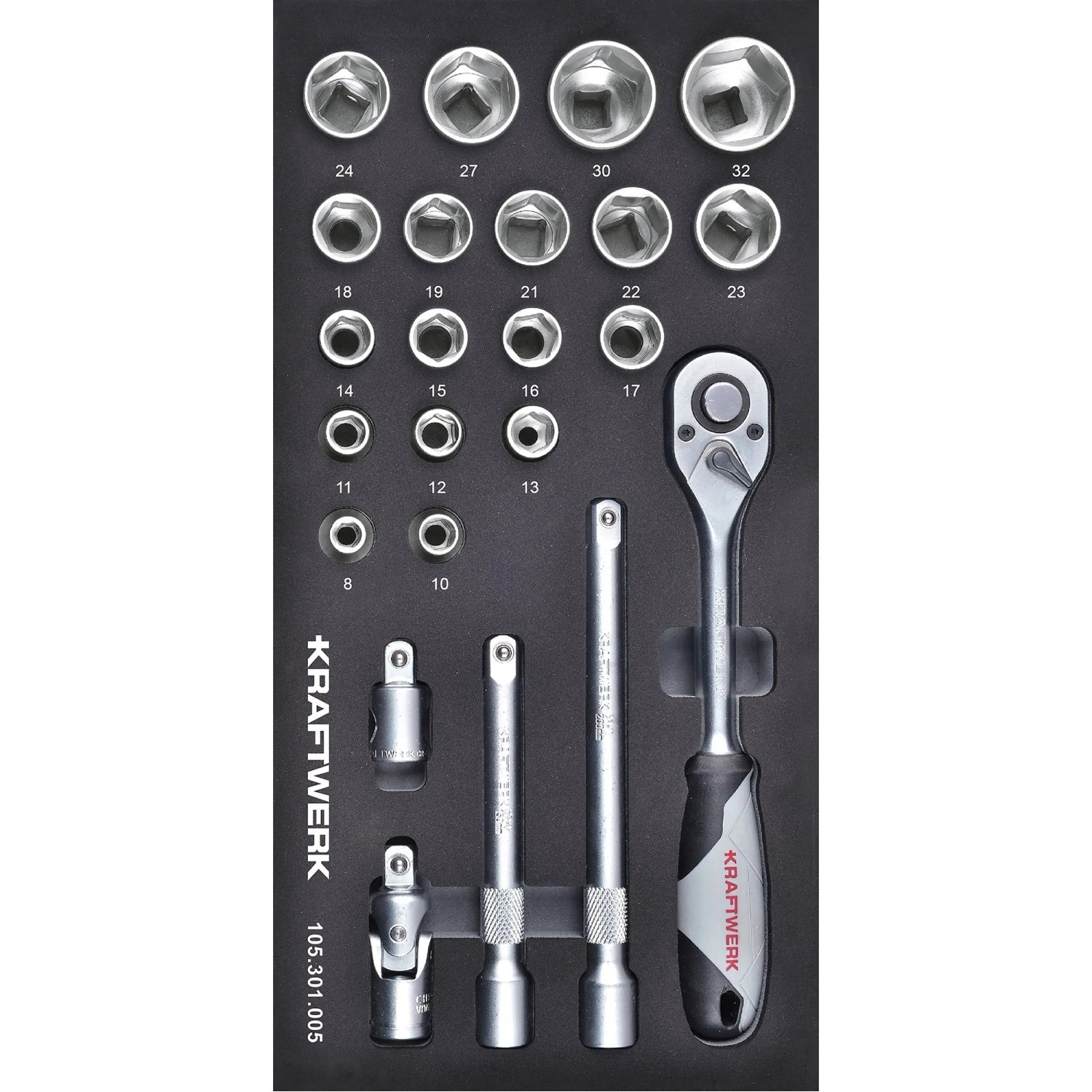 Kraftwerk Werkzeug-Set Umschaltknarre 1/2'' 20x40 23-teilig