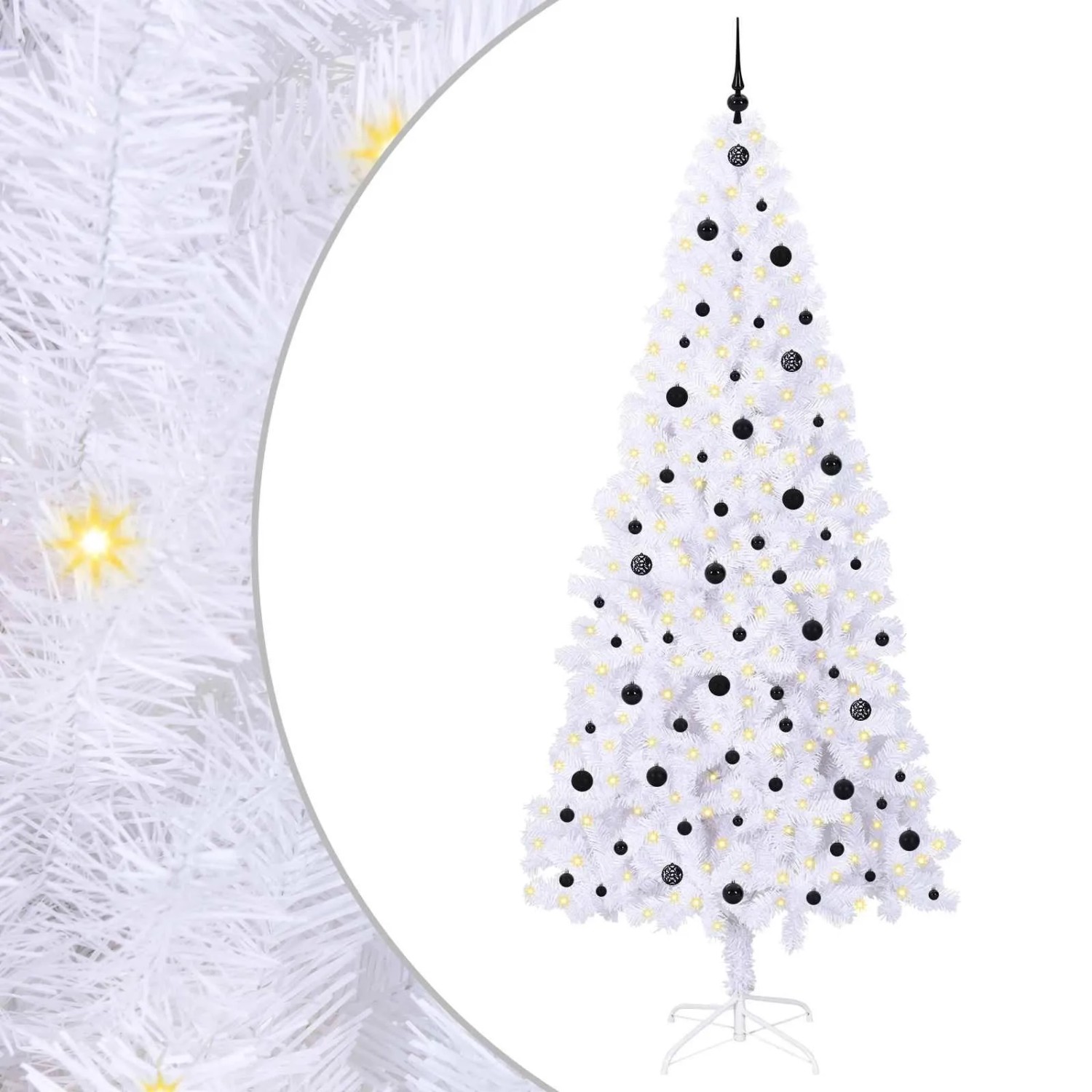 vidaXL Künstlicher Weihnachtsbaum Weiß 240 cm PVC und Stahl 3426676