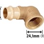 Rotguss Presswinkel 90 Grad, 18 mm x 24,1 mm (Rp 3/4), für Kupferrohre in Heizung und Sanitär.