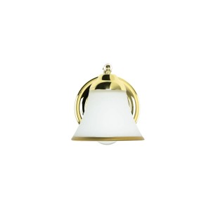 EASYLIGHT Wandleuchte mit Schalter Metall Glas 11 cm Breit in Gold E14 Jugendstil Grando