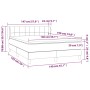 vidaXL Boxspringbett dunkelblau (140x190 cm) mit Matratze und Topper, Maße