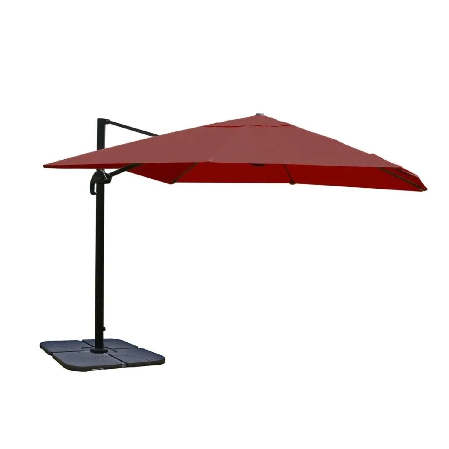 MCW Ampelschirm A96 3x3m Alu Bordeaux mit Ständer