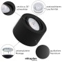 Oktaplex 3er Set Aufbauspot Lile S, dimmbar, neutralweiß, aus schwarzem Aluminium.