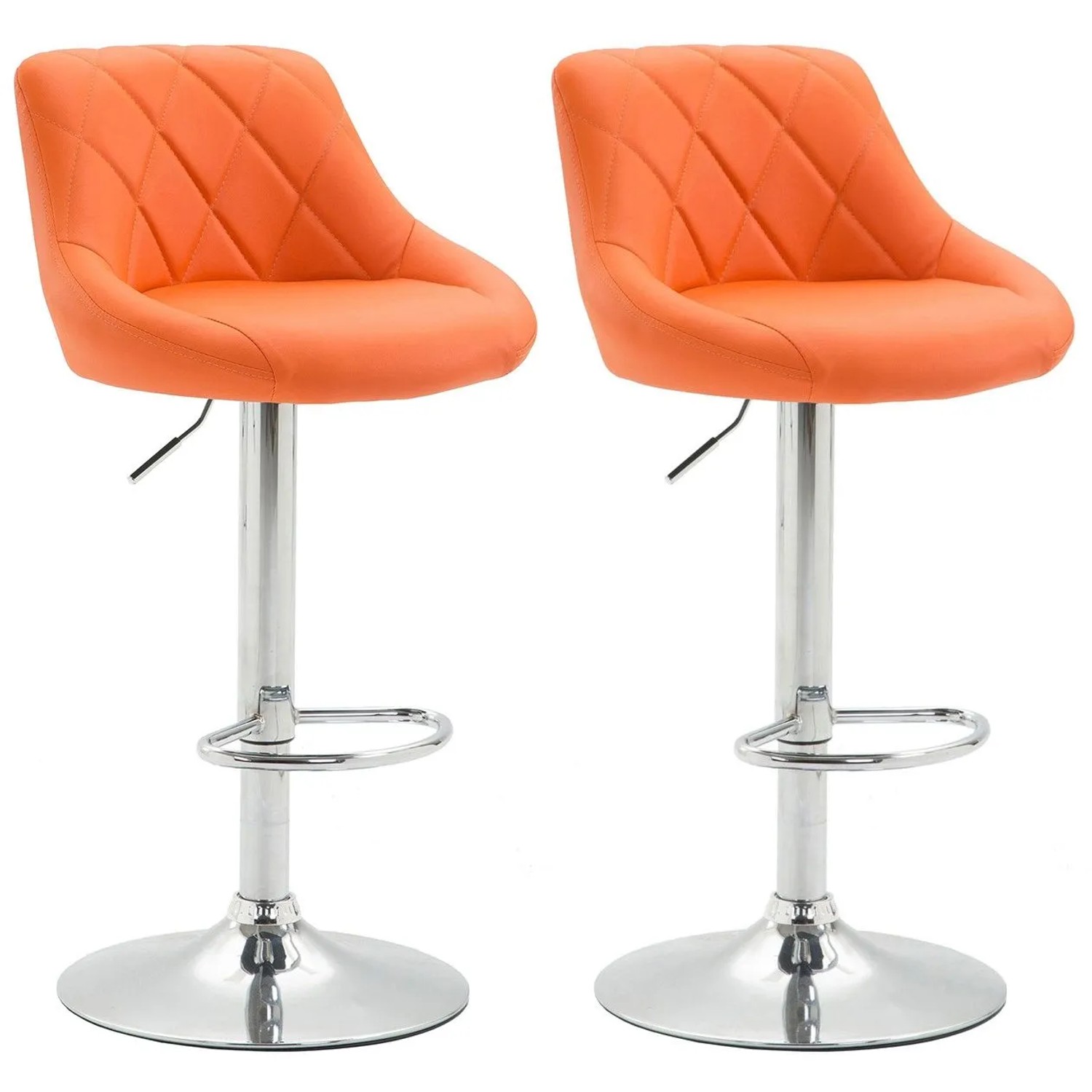 CLP 2er Set Barhocker Lazio Kunstleder Orange