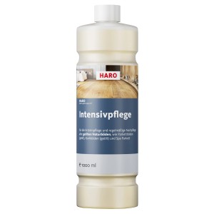 Flasche Haro Intensivpflege Clean & Green AquaOil 1 l für geölte Holzböden.