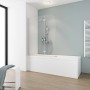 Schulte ExpressPlus Badewannenaufsatz, 2-teilig, Alu Natur, 140x112cm, Echtglas klar hell
