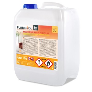 Kanister Flambiol Bioethanol 96,6% Premium, 5L für Ethanol-Kamine und Brenner.