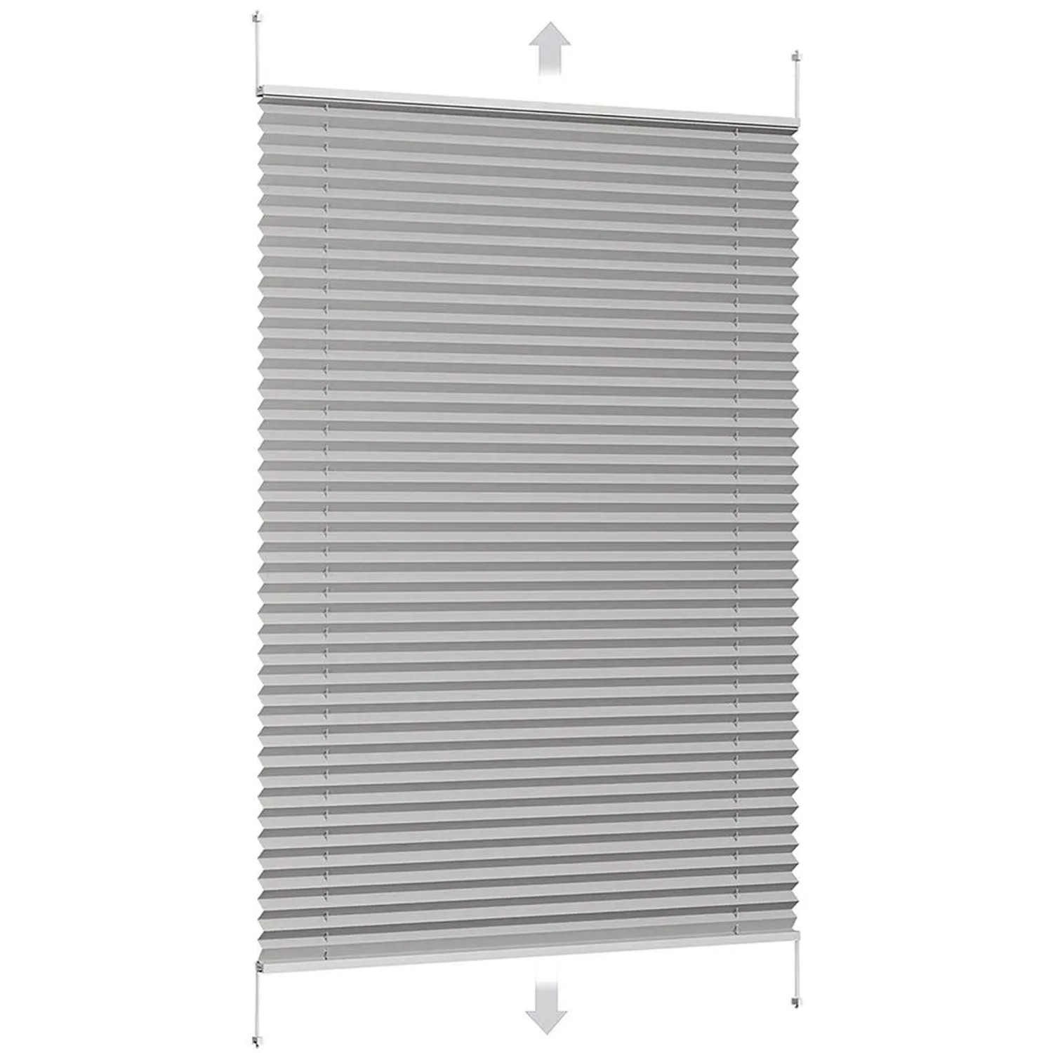 Sekey Plissee Faltrollo Klemmfix ohne Bohren Silbergrau 75x120cm